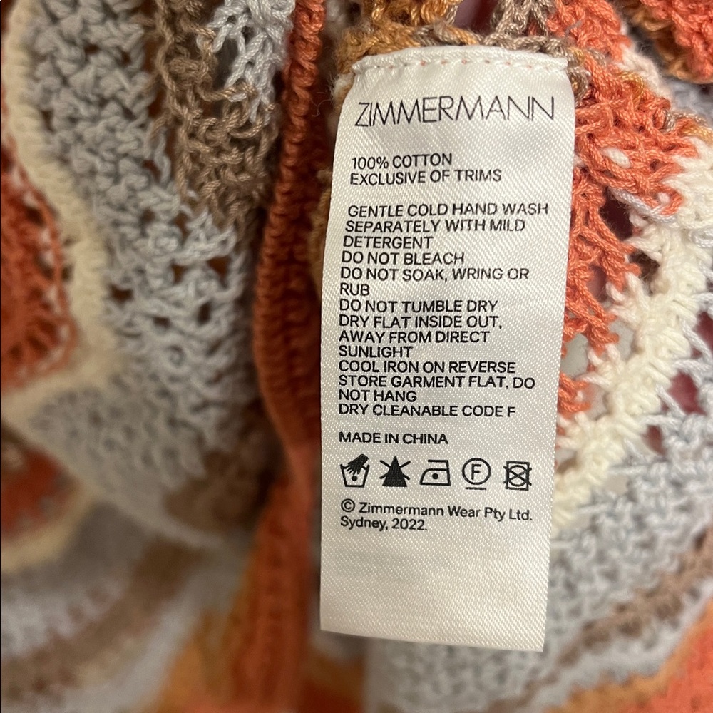 Zimmermann Devi Wave Crochet Mini Dress - Zimmermann Size 0 - Picture 14 of 17